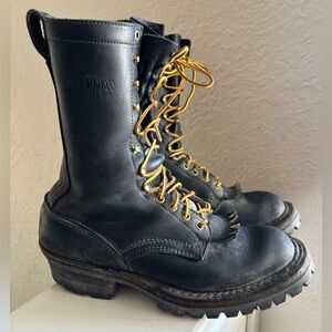 White’s Boots Smokejumper Wildland Fire Black leather Outdoor 9.5D